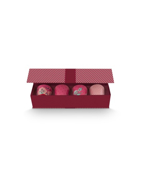 Flower Festival 4er Set Tassen im Geschenkkarton, 230ml, dunkelpink