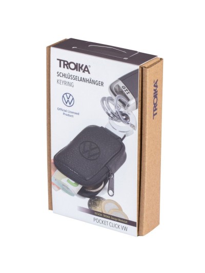 Schlüsselanhänger VW Logo Klickverschluss mit Ledertäschchen Schlüsselanhänger VW Logo Klickverschluss mit Ledertäschchen