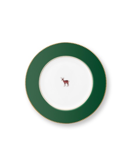 Teller Love Birds Dark Green 17 cm mit Hirsch