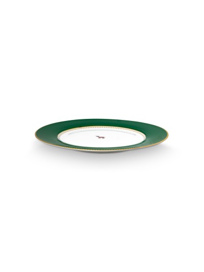 Teller Love Birds Dark Green 26,5 cm mit Hirsch