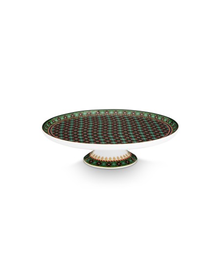 Tortenplatte auf Fuß Mini Cake Tray Clover Green 21 x 6 cm