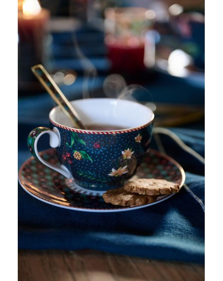 Tasse mit Untertasse Berry Blues 280 ml Blau