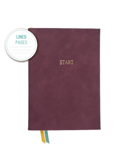 Notizbuch Schreibkladde "Start somewhere" A5 240 Seiten, Beere