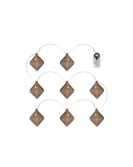 Sirius "Nellie" LED Glasgirlande Lichterkette Diamanten 1,5 m taupe