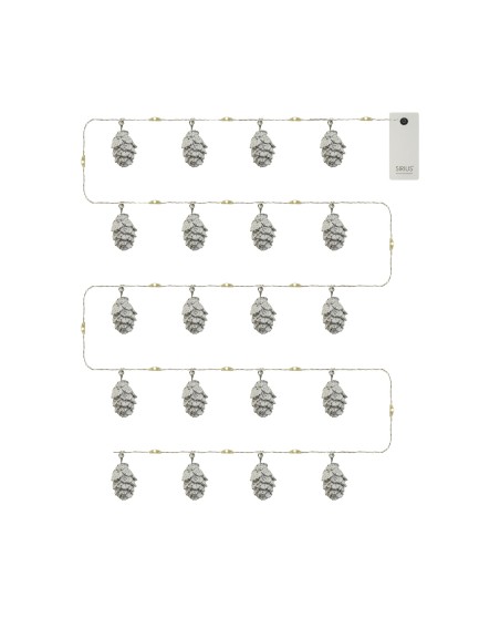 Sirius "Molly" LED Lichterkette Zapfen braun mit Schnee, 2 m, Batterie