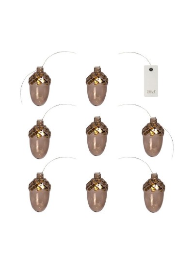 Sirius LED Tannenzapfen Lichterkette "Celina Acorn" Glas, Batterie