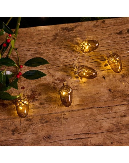 Sirius LED Tannenzapfen Lichterkette "Celina Acorn" Glas, Batterie