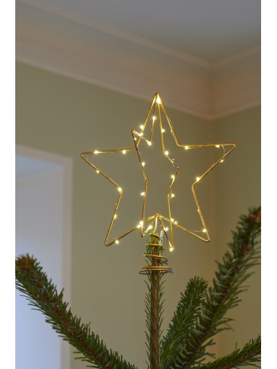 Sirius LED Tannenbaumspitze "Christmas Top" Gold, Metall, Batterie