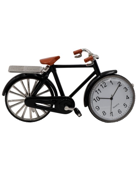 Tischuhr Fahrrad "Stadtfahrrad" Metall schwarz/braun