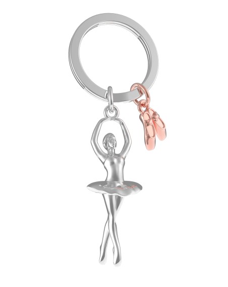 Schlüsselanhänger "Ballerina", Chrom-Rosegold