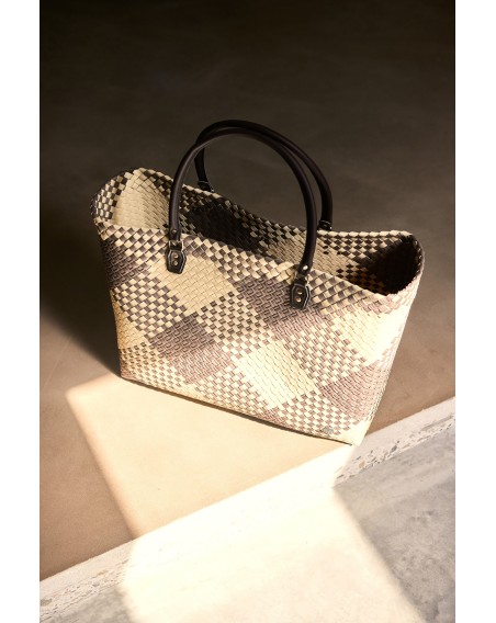 Einkaufstasche - Freizeit- oder Strandtasche  Shopper XXL Taupe-Ecru