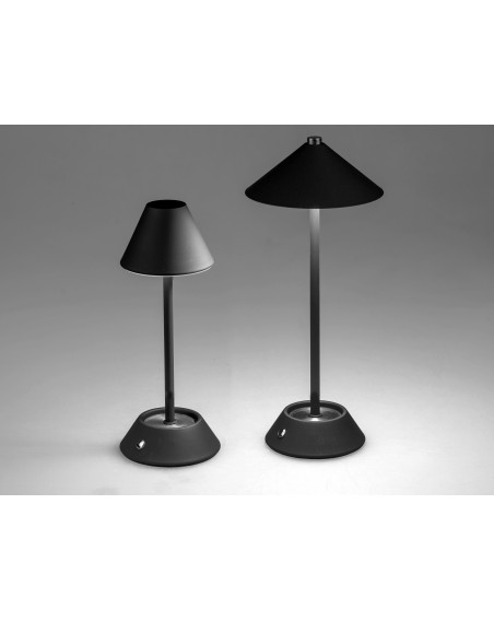 LED Tischlampe Touch Dimmer 26 cm matt schwarz, Metall, USB
