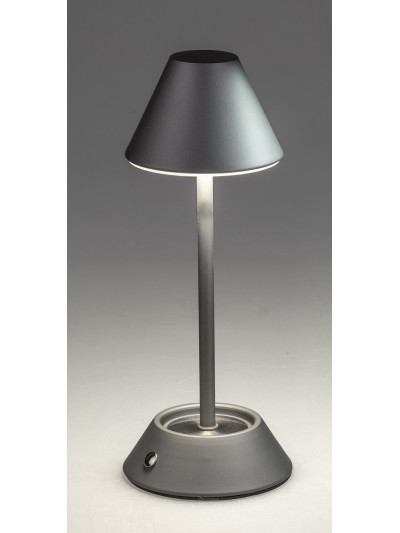 LED Tischlampe Touch Dimmer 26 cm matt grau, Metall, USB