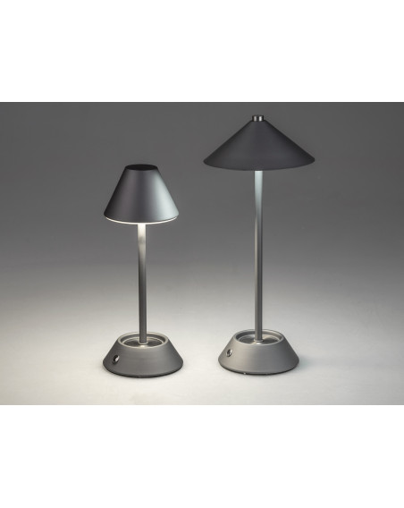 LED Tischlampe Touch Dimmer 26 cm matt grau, Metall, USB