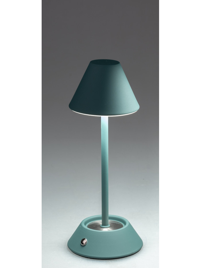 LED Tischlampe Touch Dimmer 26 cm matt grün, Metall, USB