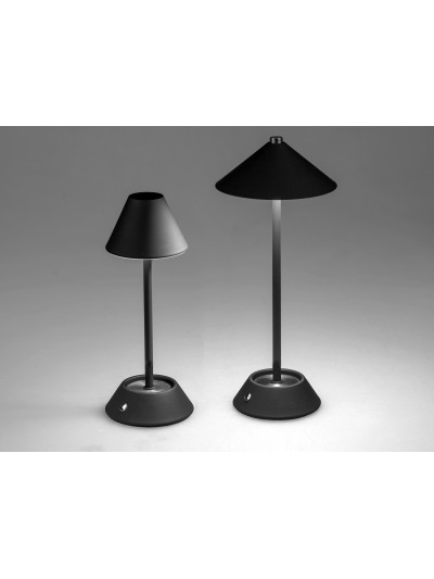 LED Tischlampe Touch Dimmer 34 cm matt schwarz, Metall, USB