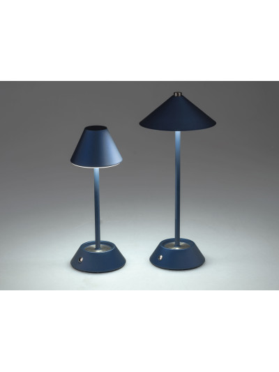 LED Tischlampe Touch Dimmer 34 cm matt Nachtblau, Metall, USB