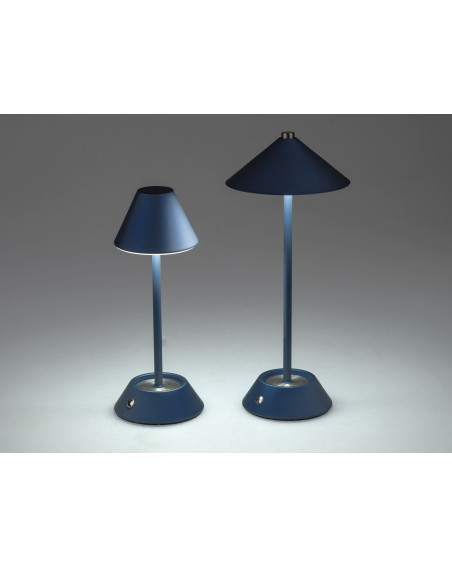 LED Tischlampe Touch Dimmer 34 cm matt Nachtblau, Metall, USB