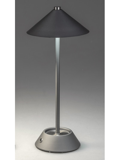 LED Tischlampe Touch Dimmer 34 cm matt grau, Metall, USB