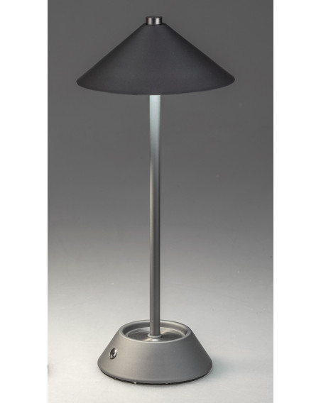 LED Tischlampe Touch Dimmer 34 cm matt grau, Metall, USB