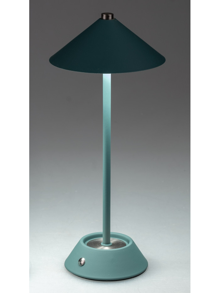 LED Tischlampe Touch Dimmer 34 cm matt grün, Metall, USB