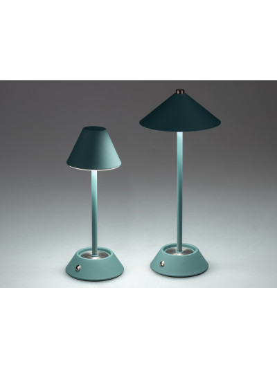 LED Tischlampe Touch Dimmer 34 cm matt grün, Metall, USB