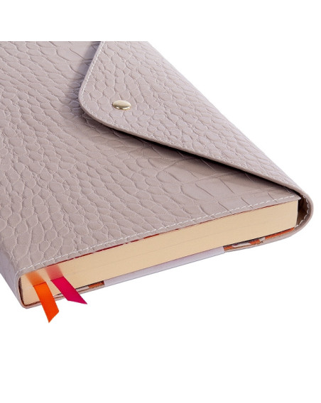 Notizbuch Kroko creme-natur Majoie, A5 240 Seiten