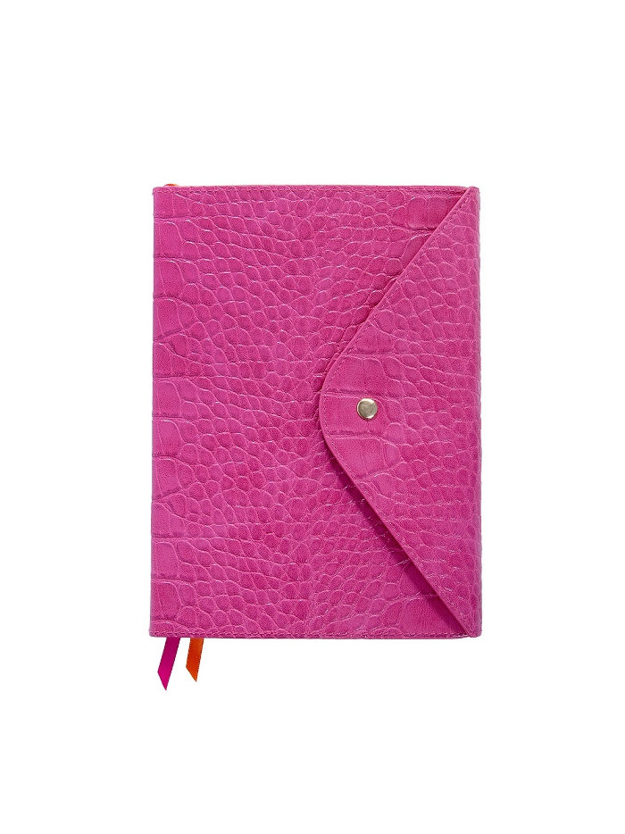 Notizbuch Kroko pink Majoie, A5 240 Seiten