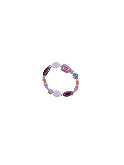 Armband Echte Glasperlen, Beere-Mauve Majoie Gummizug
