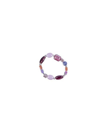 Armband Echte Glasperlen, Beere-Mauve Majoie Gummizug