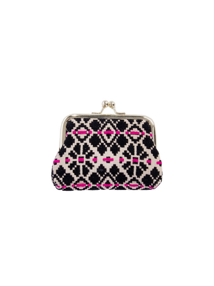 Clipbörse Portemonnaie Majoie Boho Pink-Schwarz 11x8cm Clipbörse Portemonnaie Majoie Boho Pink-Schwarz 11x8cm