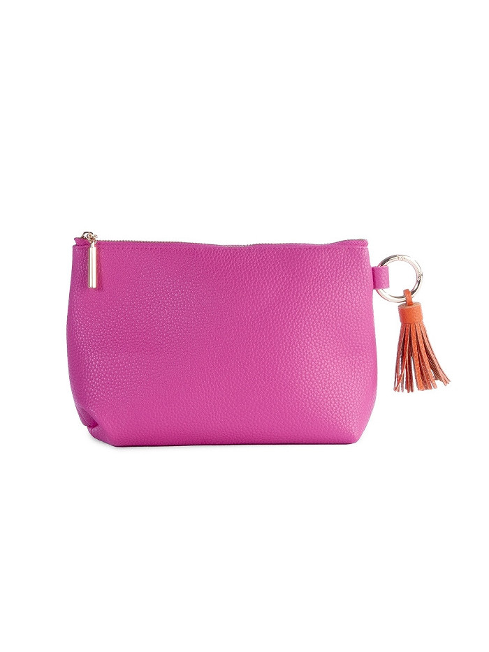 Kosmetiktasche Majoie Leder-Optik Pink 21x14x8cm