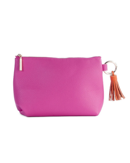Kosmetiktasche Majoie Leder-Optik Pink 21x14x8cm