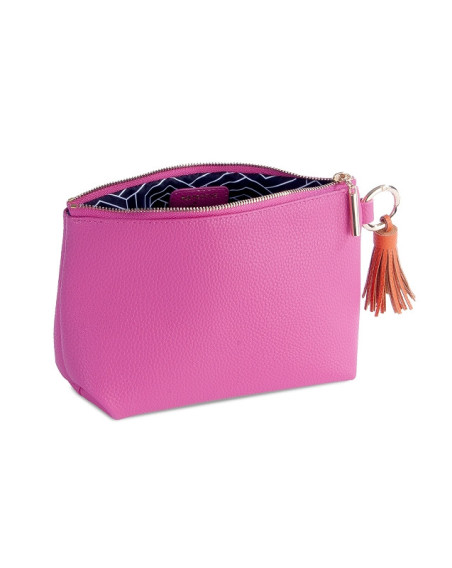 Kosmetiktasche Majoie Leder-Optik Pink 21x14x8cm