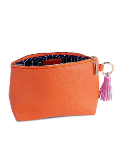 Kosmetiktasche Majoie Leder-Optik Orange 21x14x8cm