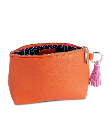 Kosmetiktasche Majoie Leder-Optik Orange 21x14x8cm