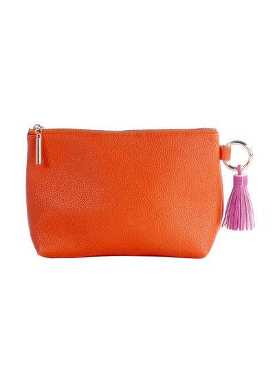 Kosmetiktasche Majoie Leder-Optik Orange 21x14x8cm