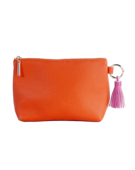 Kosmetiktasche Majoie Leder-Optik Orange 21x14x8cm