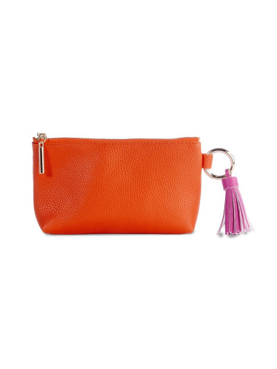 Kosmetiktasche Majoie Leder-Optik Orange 18x10x5 cm