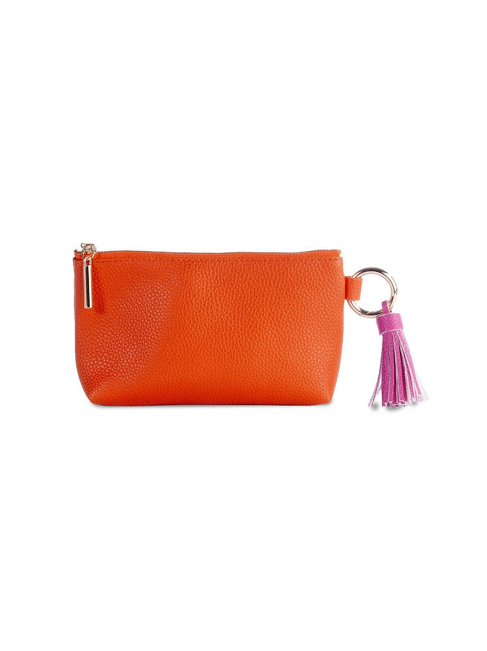 Kosmetiktasche Majoie Leder-Optik Orange 18x10x5 cm