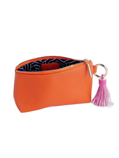 Kosmetiktasche Majoie Leder-Optik Orange 18x10x5 cm