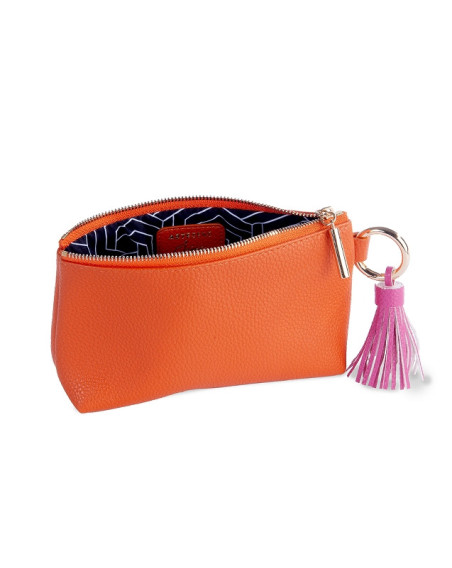 Kosmetiktasche Majoie Leder-Optik Orange 18x10x5 cm