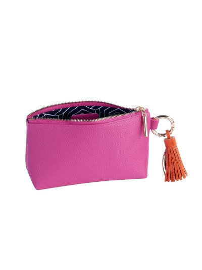 Kosmetiktasche Majoie Leder-Optik Pink 18x10x5 cm