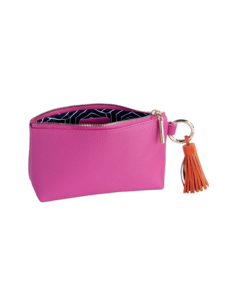 Kosmetiktasche Majoie Leder-Optik Pink 18x10x5 cm