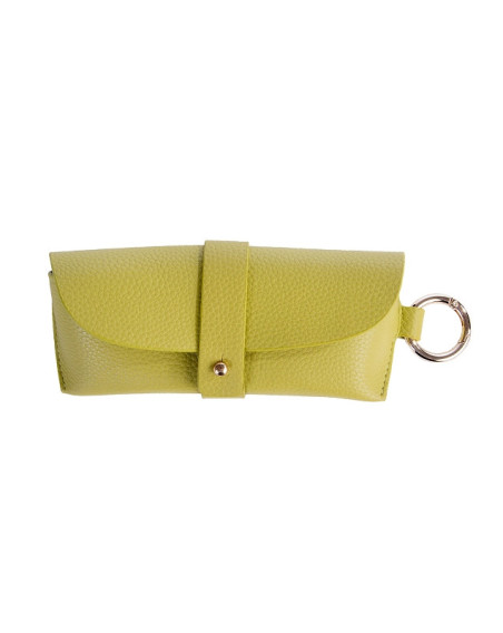 Brillenetui Majoie Leder-Optik Lime 17x7cm