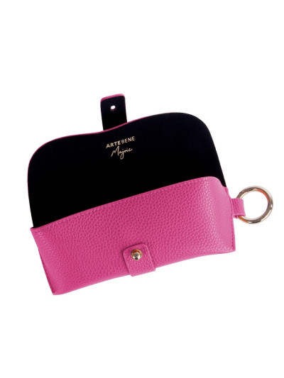 Brillenetui Majoie Leder-Optik Pink 17x7cm