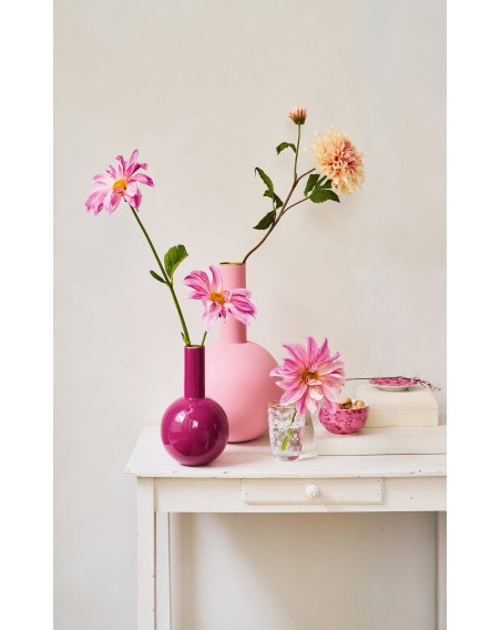Pip Studio Vase, 15 x 26 cm Small Dunkel-Pink, Metall