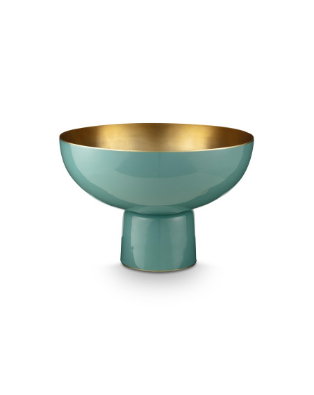 Schale auf Fuß, Vase, High Tray Metall Light Blue 20x30cm
