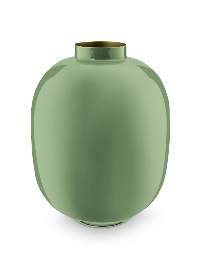 Pip Studio Vase Metall Mid Green 32cm