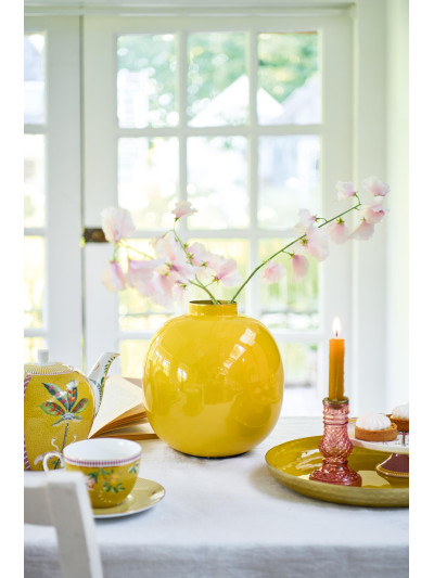 Pip Studio Vase Metall Yellow 23cm